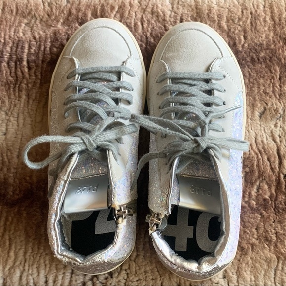 P448 Skate High-Top Sneaker White Glitter - Picture 6 of 13